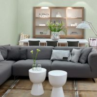 bellissimo divano ad angolo nello stile della foto del soggiorno