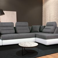 leather corner sofa in the design of the living room picture