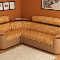 beautiful corner sofa in the design of the bedroom photo