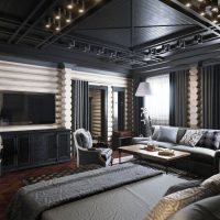suspended black ceiling in the bedroom decor picture