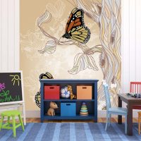 beautiful butterflies in the decor of a child’s photo
