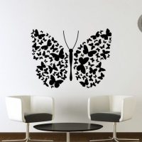 beautiful butterflies in the decor of the bedroom photo