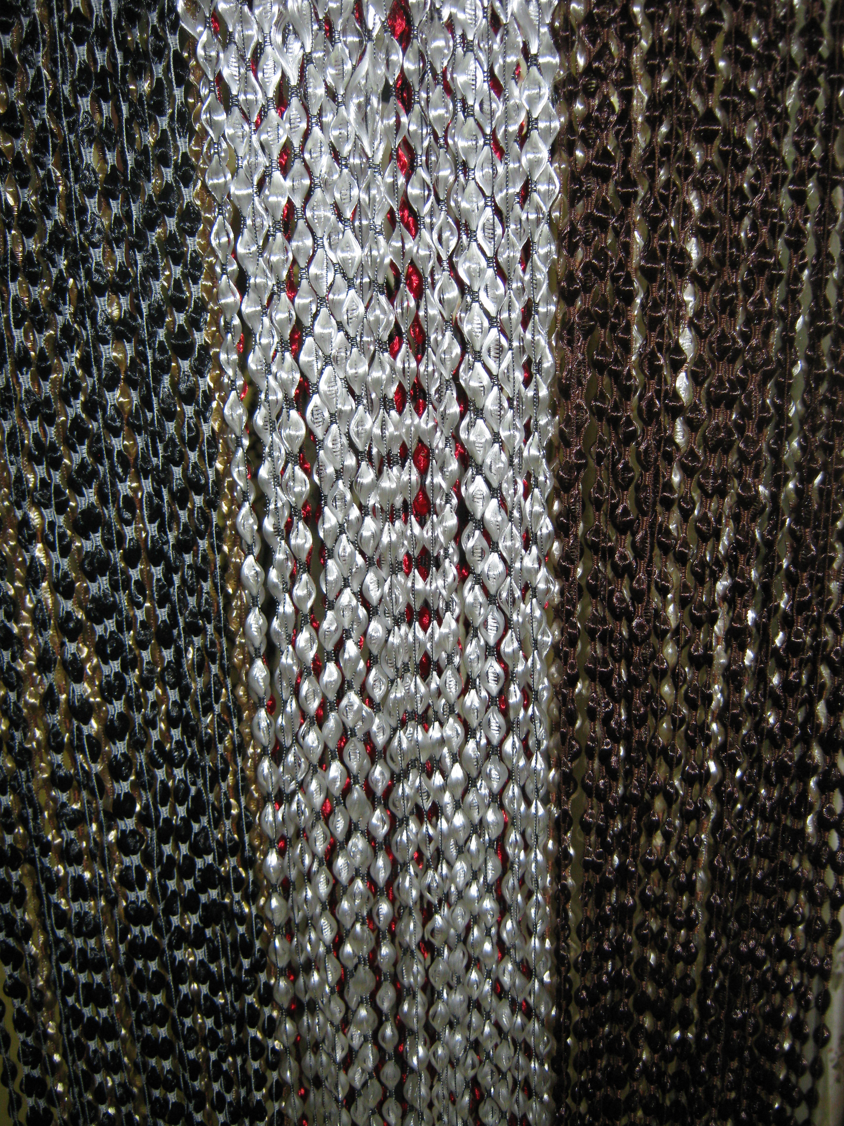 colored curtains threads in the style of the hallway