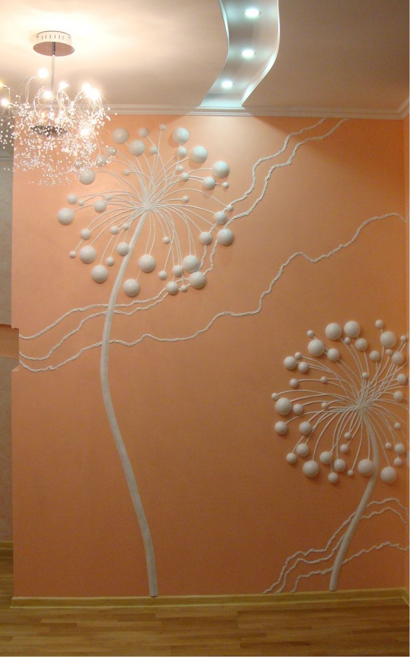 light kitchen decor with bas-relief