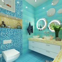 unusual decor of the apartment in turquoise color picture