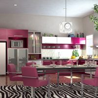 light living room design in fuchsia color picture