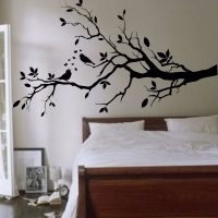 beautiful stencil in the bedroom interior photo