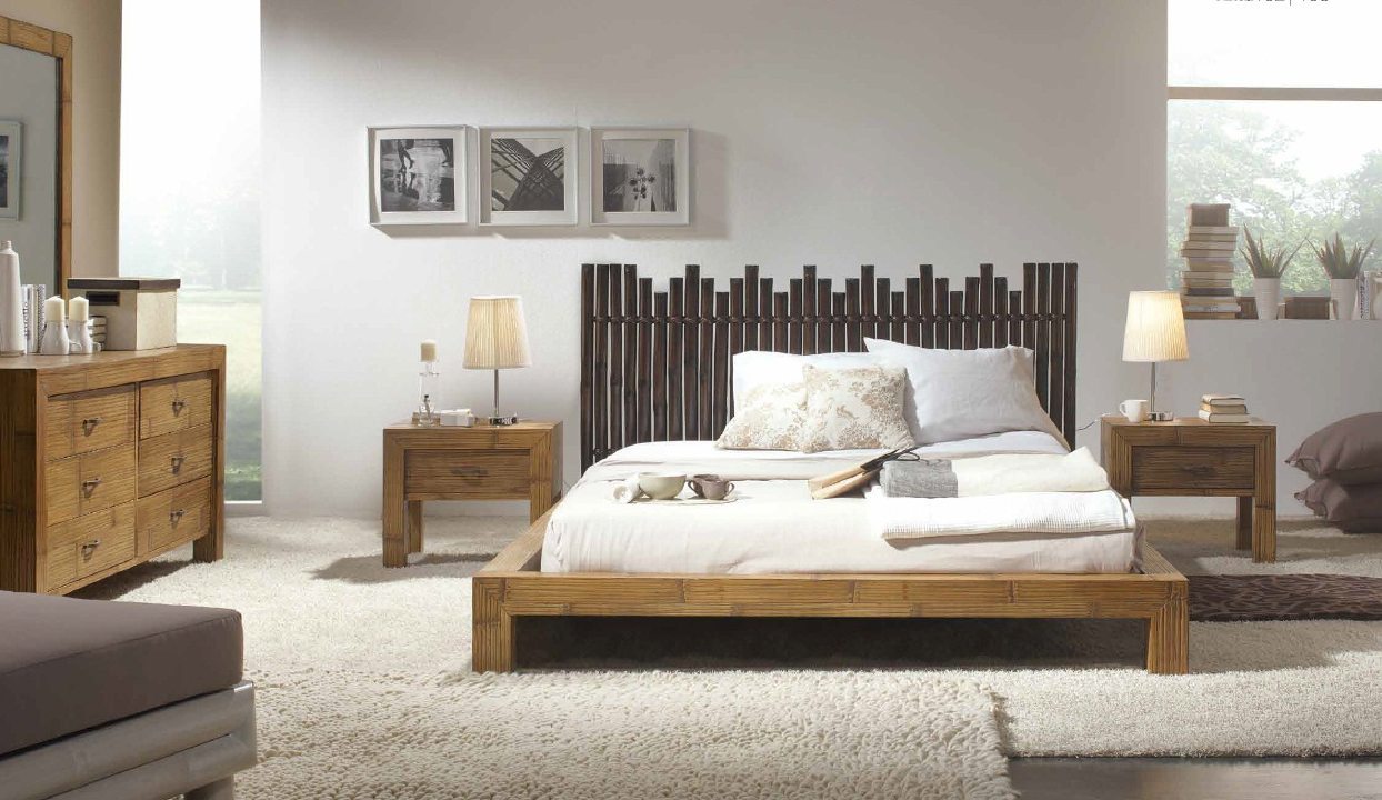 mobili camera da letto con bambù