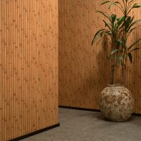 wallpaper with bamboo in the design of the bedroom picture