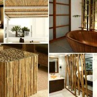 parquet con bambù nello stile della foto della cucina