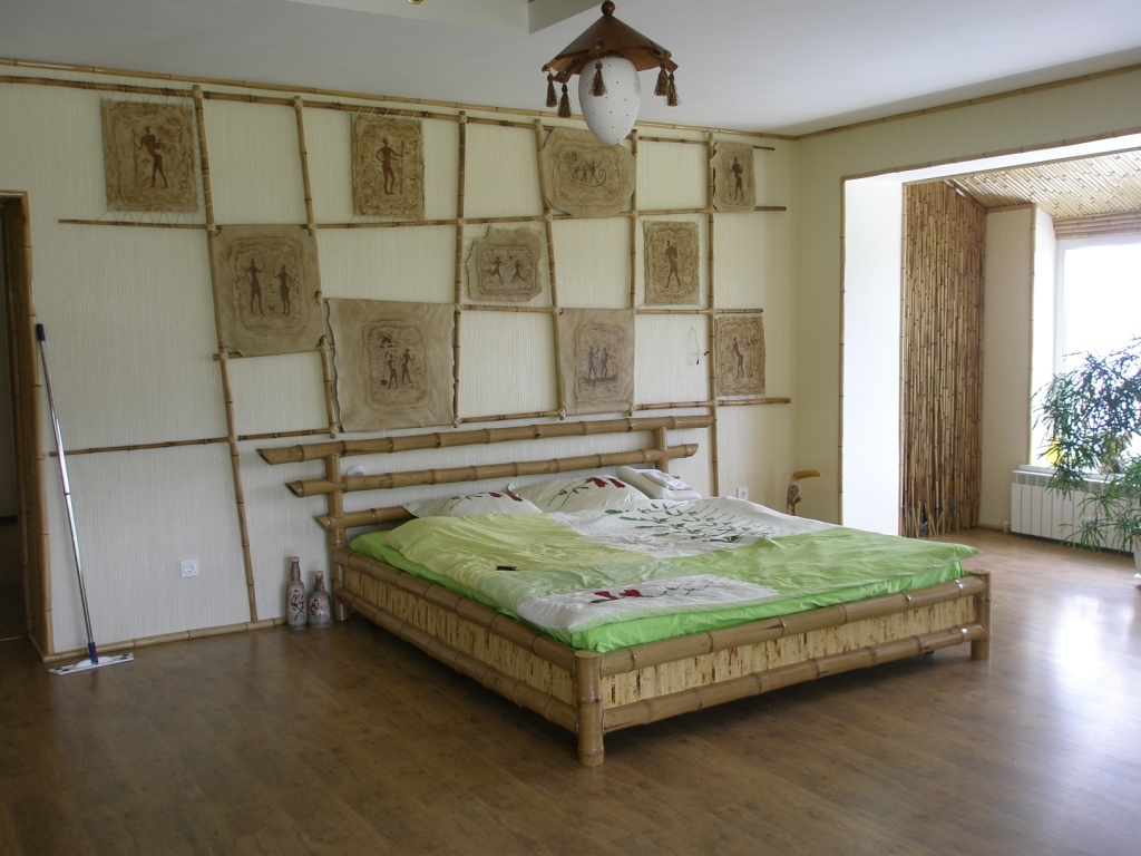 tende di bambù stile camera da letto