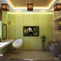 wallpaper with bamboo in the bedroom interior picture