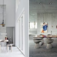 style of ceiling with a solution of concrete in the kitchen picture