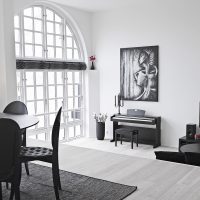 bright white floor in the design of the apartment picture