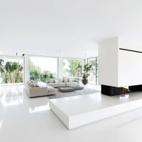 bright white floor in the interior of the living room photo