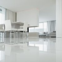 bright white floor in the style of the apartment photo
