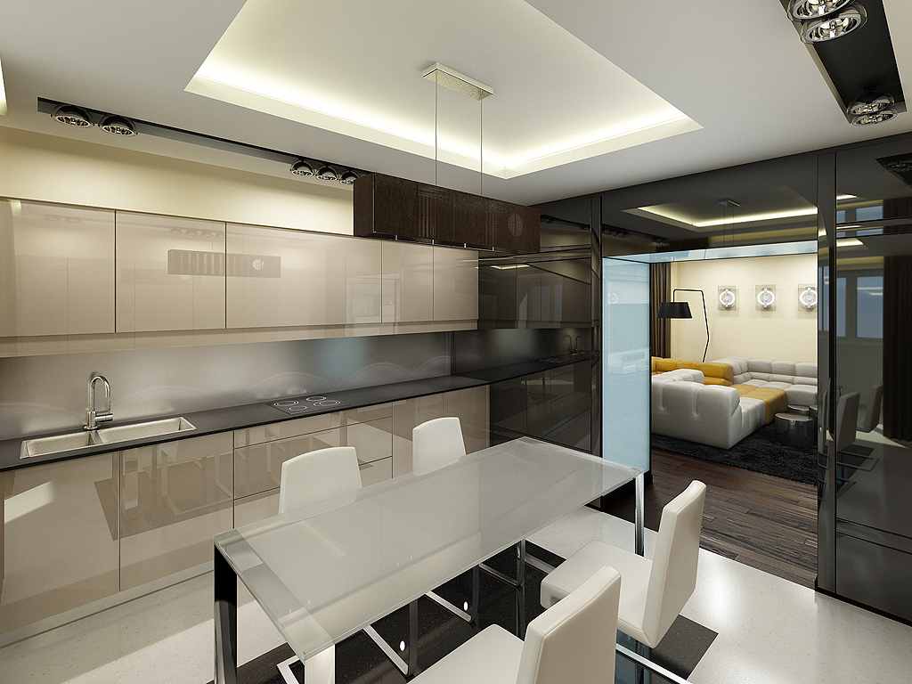 bright high-tech style kitchen