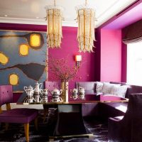 salon de style lumineux en photo couleur fuchsia
