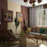 beautiful living room interior in ethnic style picture