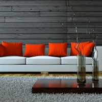 bright sofa in the design of the room picture