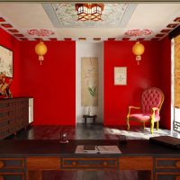 bright ethnic style apartment interior photo