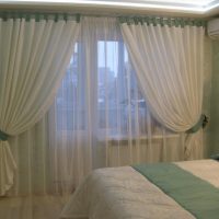 beautiful cotton tulle in the bedroom interior photo