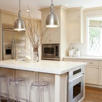 beautiful interior of beige kitchen in provence style picture