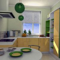 beautiful interior of beige kitchen in high tech style photo