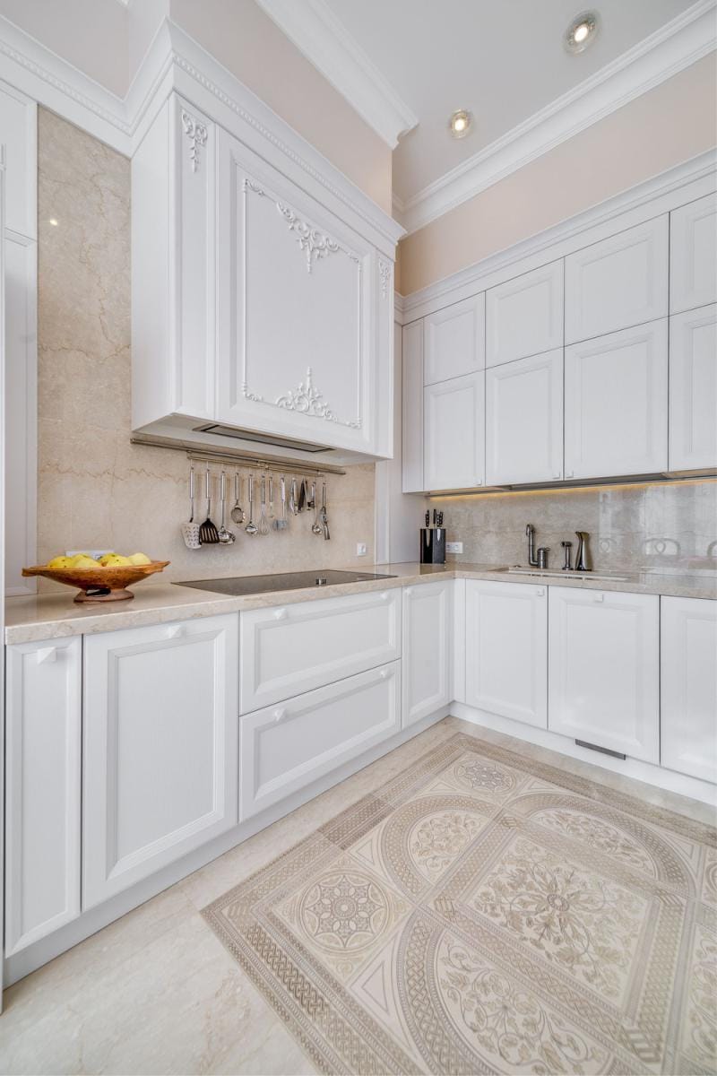 light classic beige kitchen design