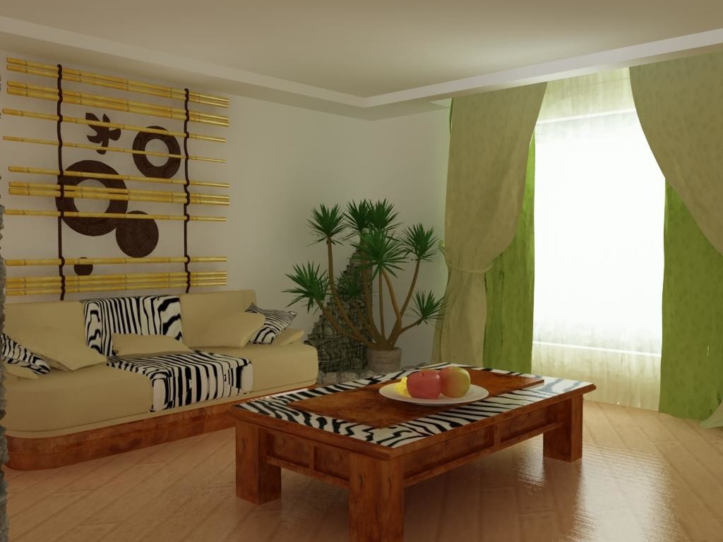 décor lumineux dans un appartement de style africain