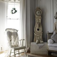 bright interior of the apartment in the style of shabby chic photo