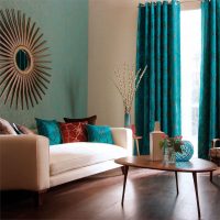 bright design of the bedroom in turquoise color picture