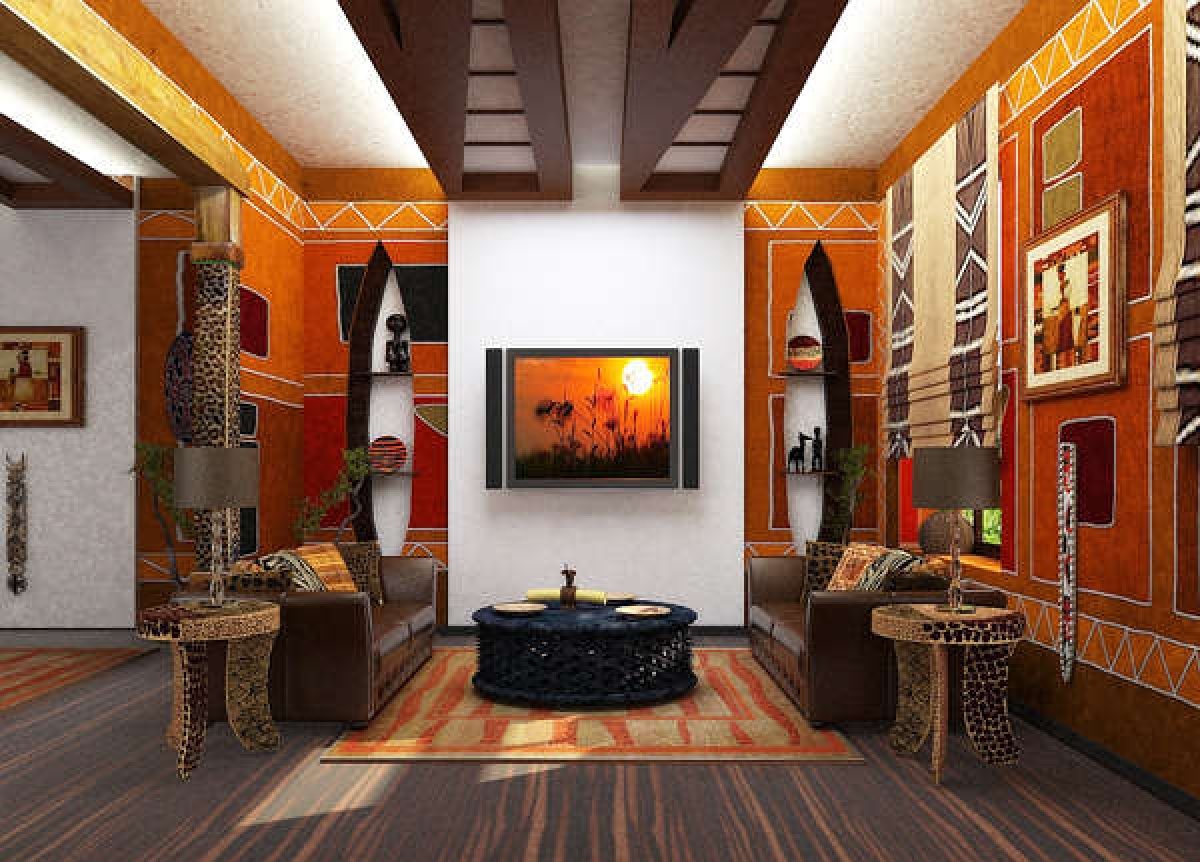 beautiful ethnic style living room interior