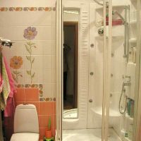 bright decor of a bathroom with a bright shower