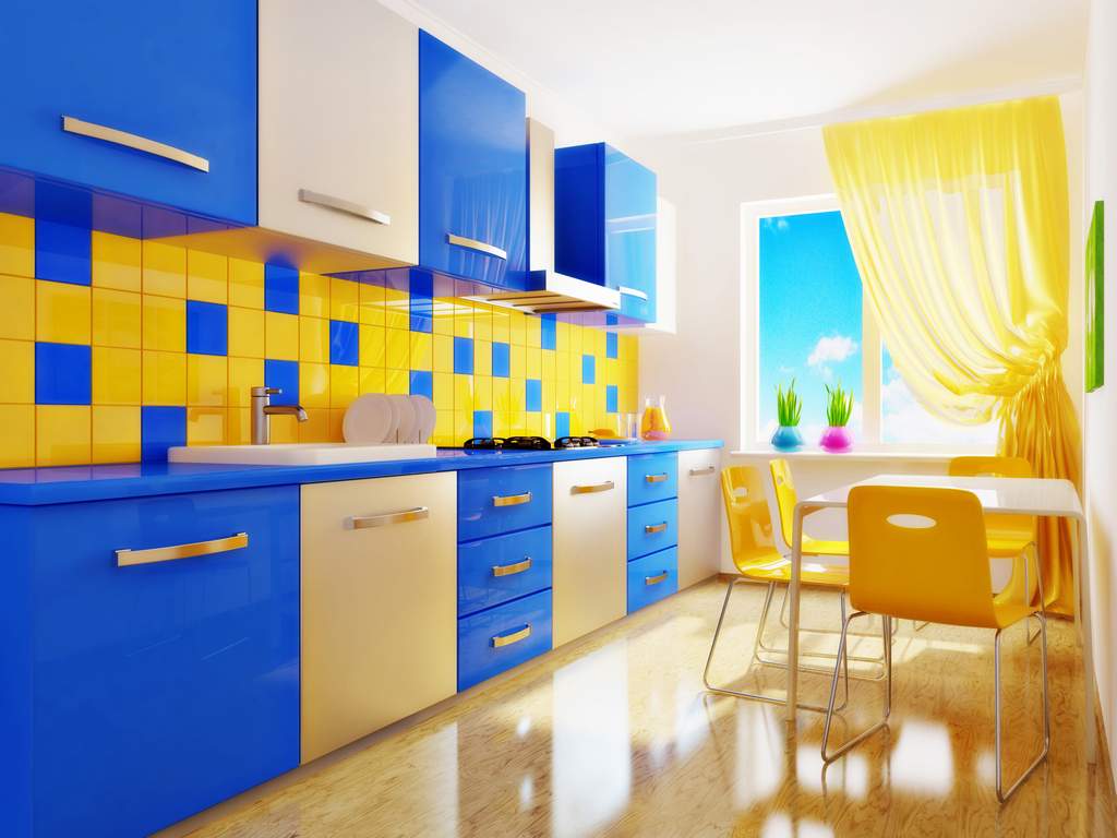 bright kitchen room design