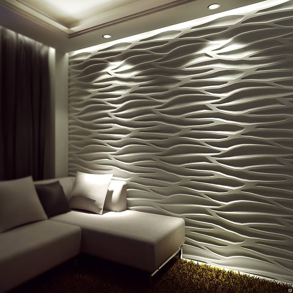light mdf 3d panel in the room