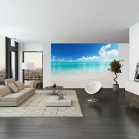 bright photo wallpaper with city landscapes in the bedroom picture