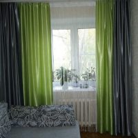 colored thread curtains in the corridor design photo
