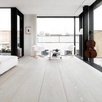 bright white floor in the design of the apartment photo