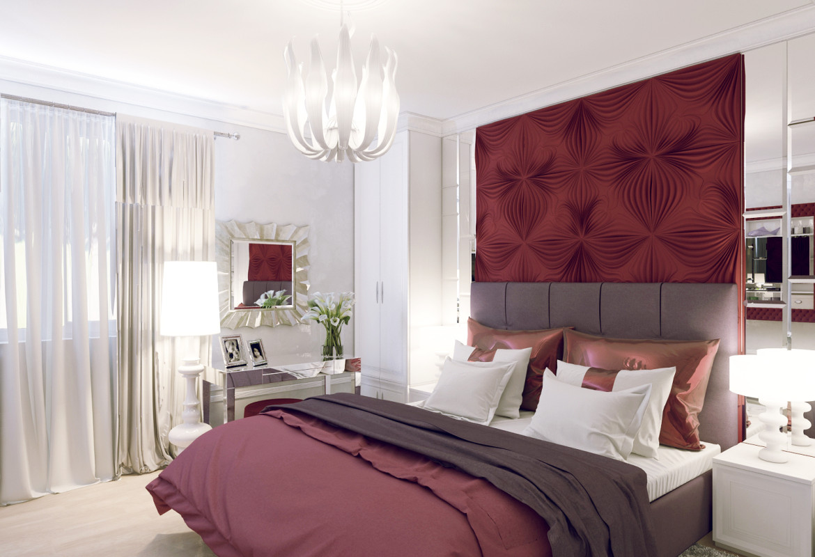 beautiful marsala color in room design