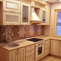bright beige kitchen design in high tech style picture