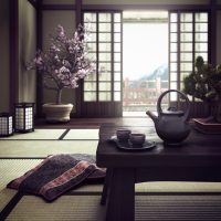 belle photo de décor d'appartement de style japonais
