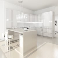 bright apartment design in white color photo