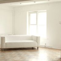 bright bedroom interior in white tones picture