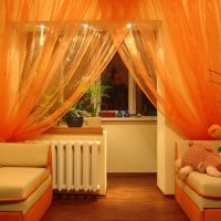 bright cotton tulle in the interior of the room picture