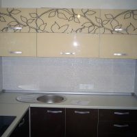 beautiful beige kitchen interior in high-tech style picture