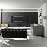 bright interior of the living room in white tones picture