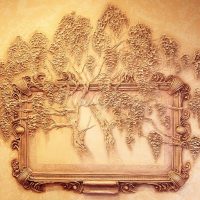 light decor of the apartment with a bas-relief photo