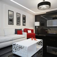 stile insolito del soggiorno in foto in bianco e nero