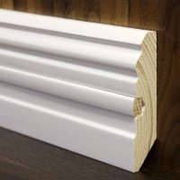 light wooden baseboard in the interior of the room picture